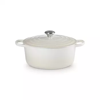 LE CREUSET okrugla pekačica od emajliranog lijevanog željeza 34cm 12L krem