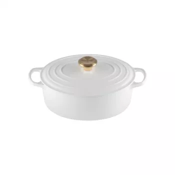 LE CREUSET emajlirani lijevani ovalni lonac 27 cm 4,1 L bijeli
