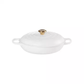 LE CREUSET plitki lonac od lijevanog željeza 30cm 3,5L bijeli