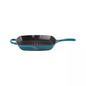 Le Creuset četvrtasta tava za roštilj od lijevanog željeza 26x26 cm plava
