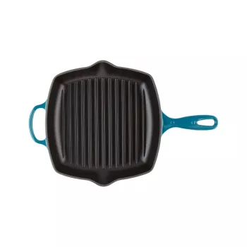 Le Creuset četvrtasta tava za roštilj od lijevanog željeza 26x26 cm plava