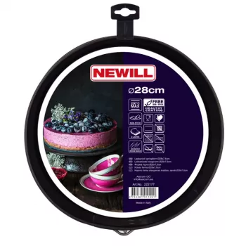 NEWILL kalup za tortu s oprugom Ø28x7,6 cm, crni, neprijanjajući, ugljični čelik
