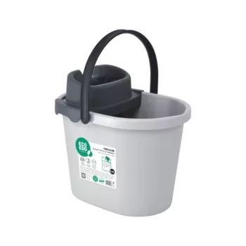 ECO EGO ovalna kanta s ravnim prešom na gumb, 10 L, sivo-zelena, polipropilen