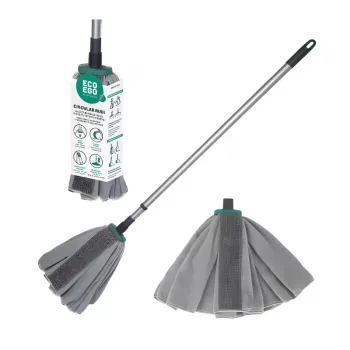 Glava mikrofiber mopa s teleskopskom drškom Eco Ego CIRCULAR RUBI