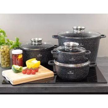 Zilner Marble set posuđa od 17 dijelova crni ZL-8636
