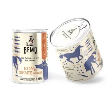 BEMO konj monoproteinska mokra hrana za pse – konzerva 400g