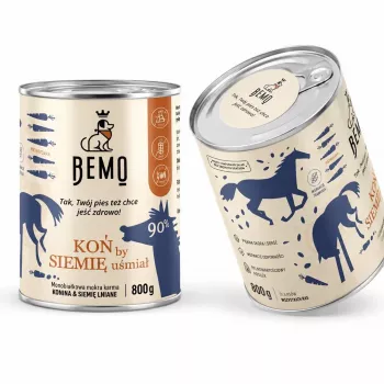 BEMO Pferd s lanenim sjemenkama mono mokra hrana za pse - 800g