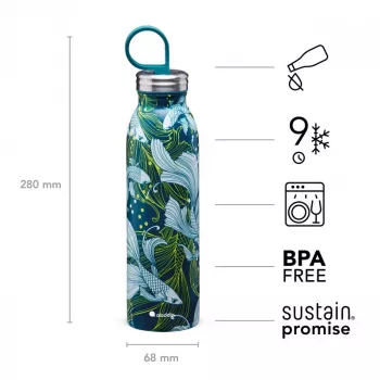 Aladdin X Naito Chilled Thermavac 0,55L termo boca od nehrđajućeg čelika Goldfish Green