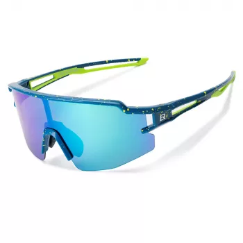 ROCKBROS Polarized Cycling Glasses with UV Protection and Prescription Insert, Blue Lenses