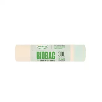 BioBag kompostirajuće vrećice za smeće sa zateznom trakom 30L, 10 komada po roli, 50x60 cm, zelene