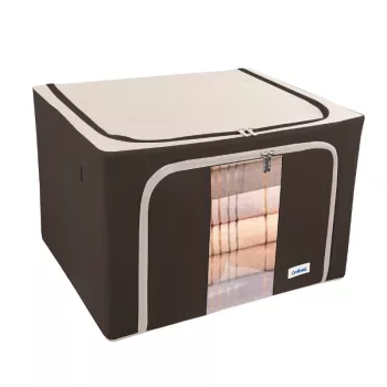 ORDINETT tekstilna kutija L 50x40x32 cm asortirano – sklopiva kutija za pohranu s poklopcem i ručkama, 64 L