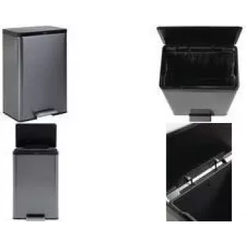 Rubbermaid Elite 45L Stainless Steel Step-On Trash Can, Rectangular, Fingerprint-Resistant 2112520