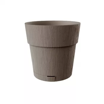 STEFANPLAST Ethica posuda za cvijeće s podmetačem, 25x25 cm, smeđa, 8,5 L, reciklirana plastika