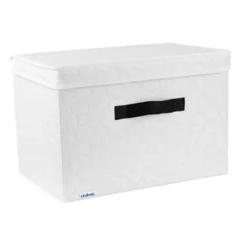 ORDINETT pravokutna kutija za odlaganje od pamuka 36x24x25 cm siva