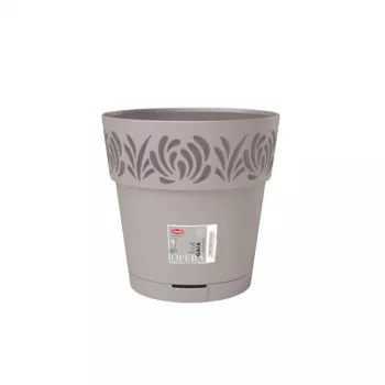 STEFANPLAST Gaia teglica za cvijeće s podmetačem Ø25x25 cm svijetlo siva