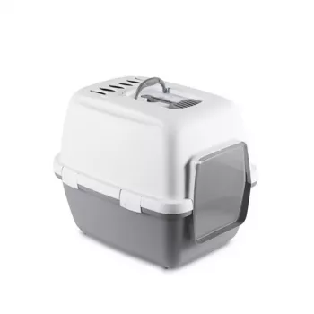 STEFANPLAST Cathy Comfort zatvoreni mačji toalet 58x45x48 cm bijeli/sivi