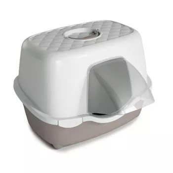 STEFANPLAST mačji toalet Tres Chic vanjski 56x54,5x39cm bijeli/svijetlosivi