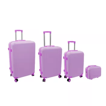 ORDINETT set od 4 tvrda kovčega 98L/60L/43L/15L roza