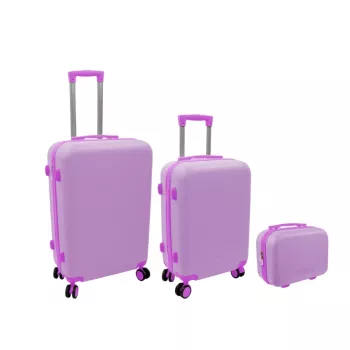 ORDINETT komoda s ladicama, set od 3, ružičasta – 60L, 43L, 15L plastične kutije za pohranu