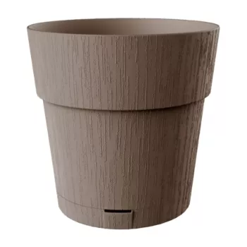 STEFANPLAST Ethica Round Flower Pot with Tray, Brown, 40x39 cm, 25 L