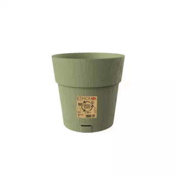 STEFANPLAST Ethica tegla za cvijeće s podmetačem, 20 cm, zelena