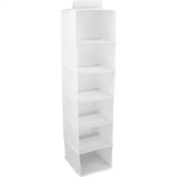 ORDINETT viseći organizator sa 6 polica 30x30x120cm, pamuk, sivi