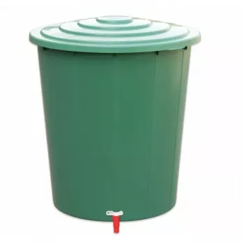 STEFANPLAST bačva za kišnicu 310L s poklopcem i slavinom, zelena, Ø80x97cm