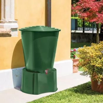 STEFANPLAST bačva za kišnicu 310L s poklopcem i slavinom, zelena, Ø80x97cm