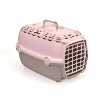 STEFANPLAST transportna kutija Horizon 1 s plastičnim vratima 48x32x30 cm roza/siva