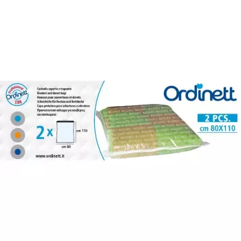ORDINETT plastične vreće za deke, 2 kom., 80x110cm, vakuumske vreće za pohranu s dvostrukim zatvaračem i univerzalnim ventilom