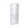 TATAY Corner Bathroom Cabinet White Gloss 1 Door 3 Shelves