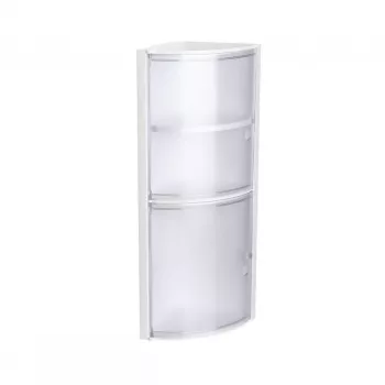 TATAY Corner Bathroom Cabinet White Gloss 1 Door 3 Shelves