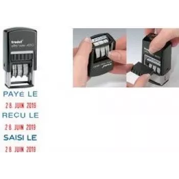 Trodat Printy Dater 4850L PAYÉ LE (FR) samotinteći datumski pečat, francuski, 24 x 24 mm, crni 4850/L2
