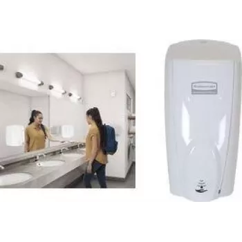 Rubbermaid AutoFoam Sensor Soap Dispenser, White, 1100 ml, Plastic, Automatic, 1 Piece (1851397)