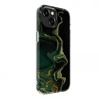 Evelatus Apple iPhone 15 PC mramor tamnozelena futrola