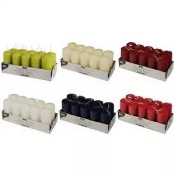 PAPSTAR Pillar Candles 40 x 90 mm, Creme, Pack of 10 (17912)