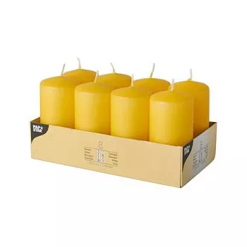 PAPSTAR Gold Yellow Pillar Candle 10 cm