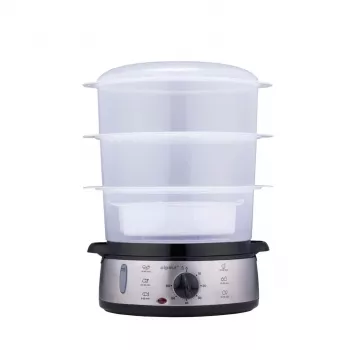 Alpina električni kuhalo na paru 800W srebrno 3 razine 9,5L bez BPA