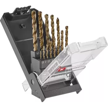 Einhell 249013 HSS-Co set spiralnih svrdla za metal, 13 komada, 1,5-6,5 mm, legura kobalta, DIN 338, brušeni vrh