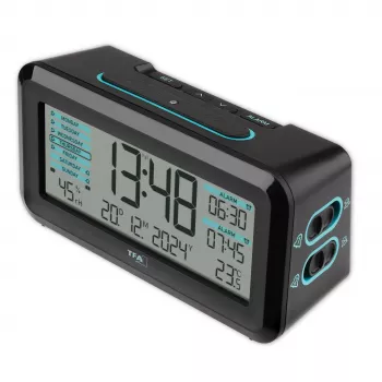 TFA Dostmann 60.2562.01.GB radio-budilica crna svijetloplava