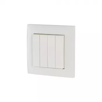 Eaton xComfort RF bežični zidni prekidač s 4 tipke, na baterije, čisto bijeli (173413)