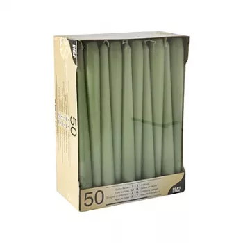 PAPSTAR Taper Candles 22 x 250 mm, Jade Green, Pack of 50 (88341)