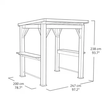 KETER Gazebo Grill 29213898 nadstrešnica za vrt s tvrdim krovom od aluminija