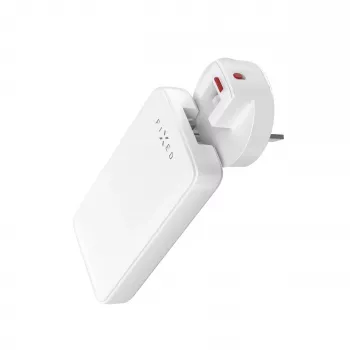 Fixed Slim Traveller 2xUSB-C putni punjač sa svjetskim adapterima, GaN, 45W – bijeli