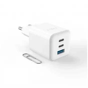 Fixed Mini 2x USB-C i USB GaN punjač 65W bijeli