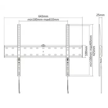 E+P WHS 106 fiksni zidni nosač za TV za zaslone 23-55 inch do 40 kg, VESA 75x75 do 400x400, crni 0005625406