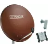 SCHWAIGER SAT sustav 80 cm 6 korisnika Quattro LNB (bez preklopnika) cigla crvena s multiswitchom 5/6