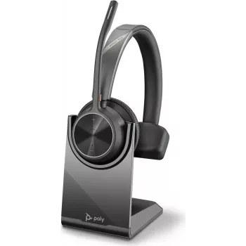 HP Poly Voyager 4300 UC Series 4310 bežične on-ear slušalice s USB-C adapterom i stalakom, Zoom certificirano 218474-01