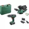 Bosch DIY set UniversalImpact 18V + AdvancedOrbit 18V, 2x 2,0Ah Li-Ion baterija, akumulatorska udarna bušilica-odvijač + akumulatorska ekscentarska brusilica, zeleni (06039D410A)