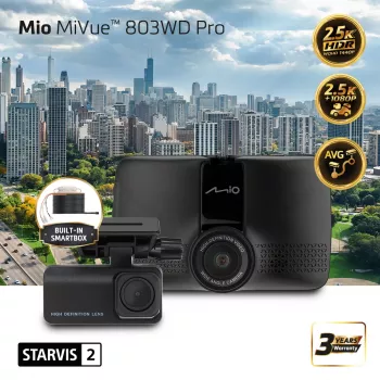 Mio MiVue 803WD Pro Dual HDR 2.5K GPS WIFI dash kamera s parkirnim kompletom